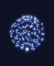 3D hvězdná koule, průměr 55cm, FLASH efekt, modrá