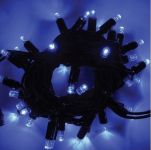 LED řetěz HIGH-PROFI 35+5 LED/5m FLASH modrá+stud.bílá