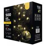 LED vánoční řetěz, 50m, teplá bílá, časovač
